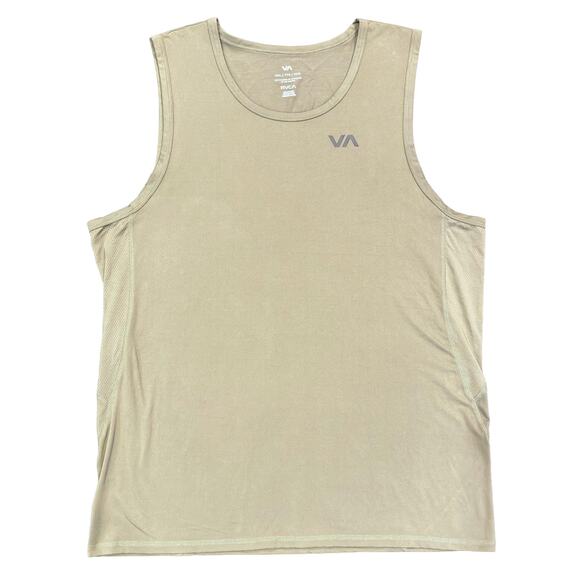 RVCA Men’s Tank Top XXL Green Sleeveless Athletic Performance Mesh Gym Shirt - Picture 1 of 8